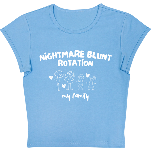 Nightmare Blunt Rotation Blue Baby tee