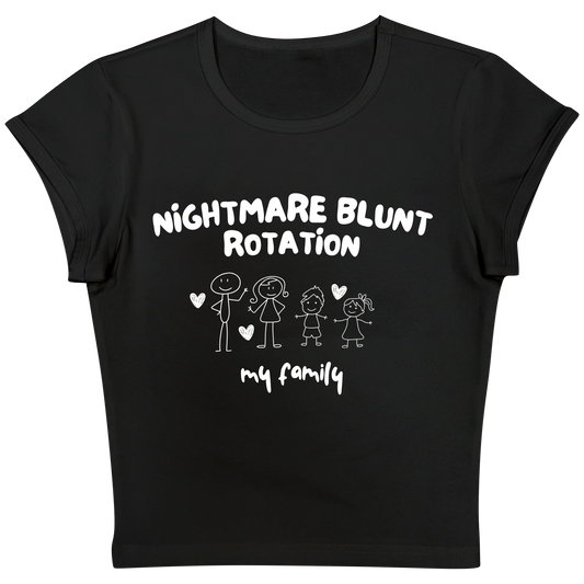 Nightmare Blunt Rotation Black Baby tee