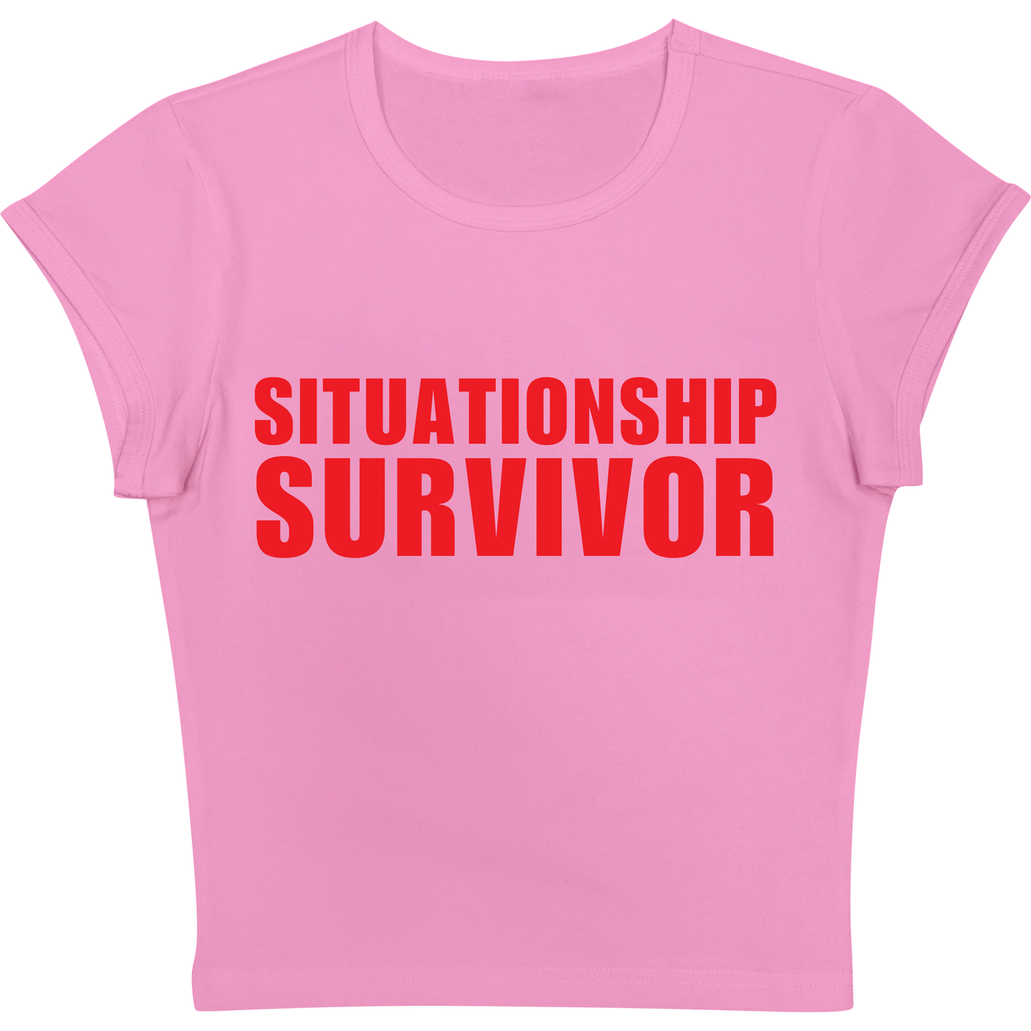 Situationship Survivor Pink Baby tee