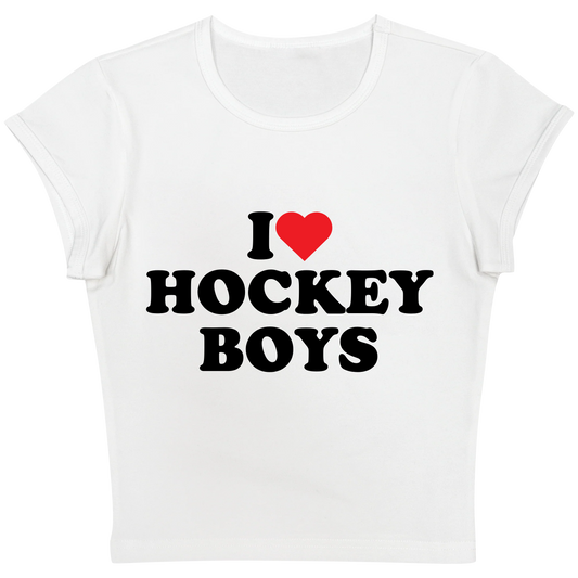 I Love Hockey Boys Baby tee